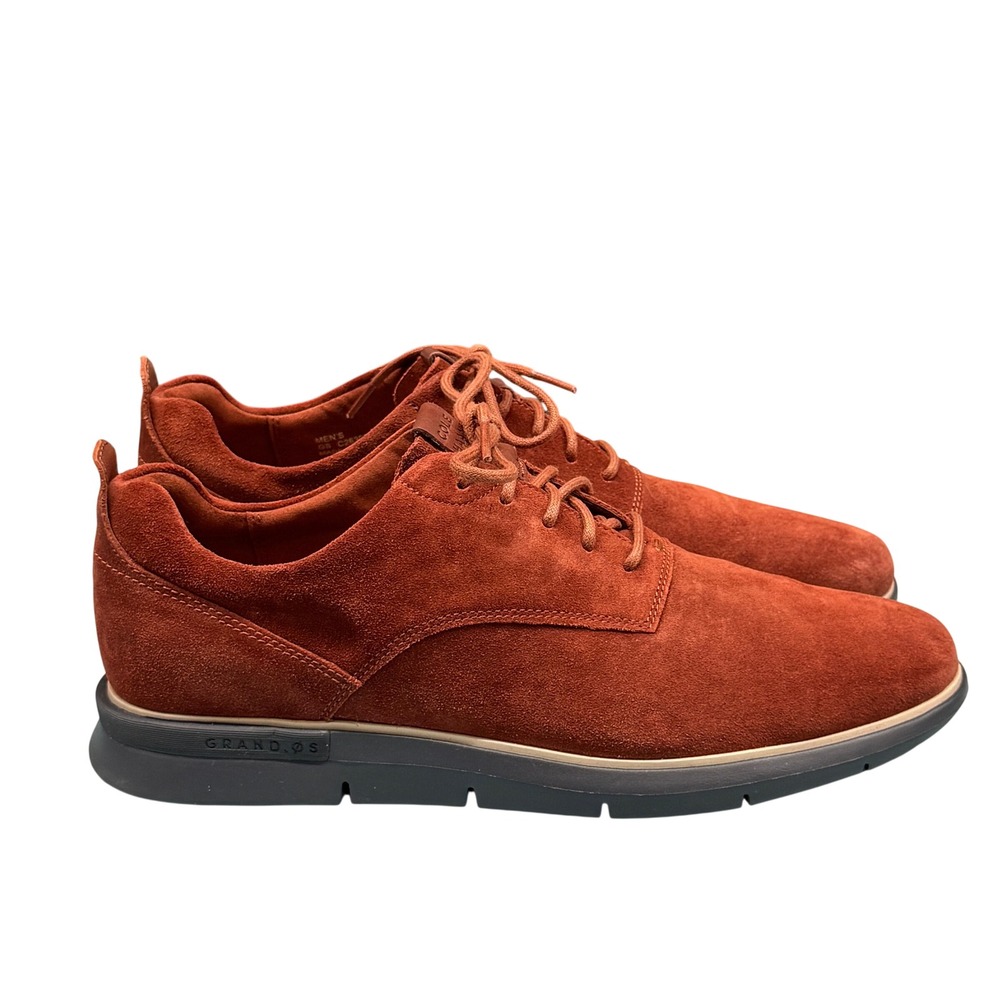 Cole Haan Grand.OS Mens 10M Rust Orange Suede Casual Oxford Shoes C26368
